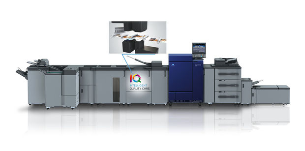 L'intelligence artificielle dans la production d'impression avec le Konica Minolta IQ-501 Intelligent Quality Care