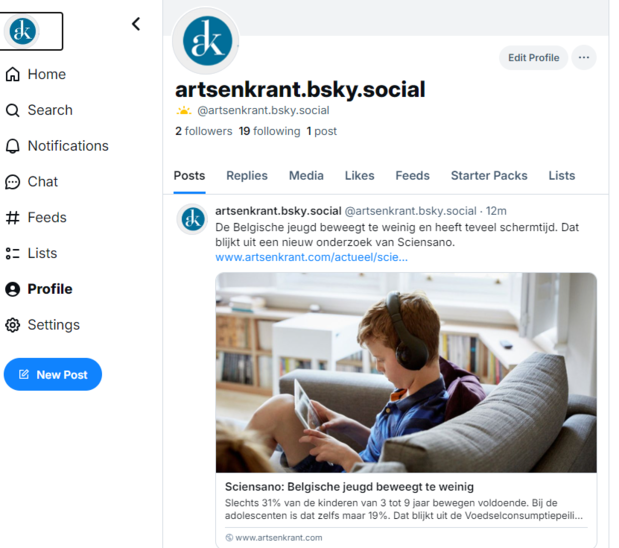 Volg Artsenkrant op Bluesky